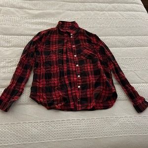 Black and Red Plaid American Eagle Flannel
